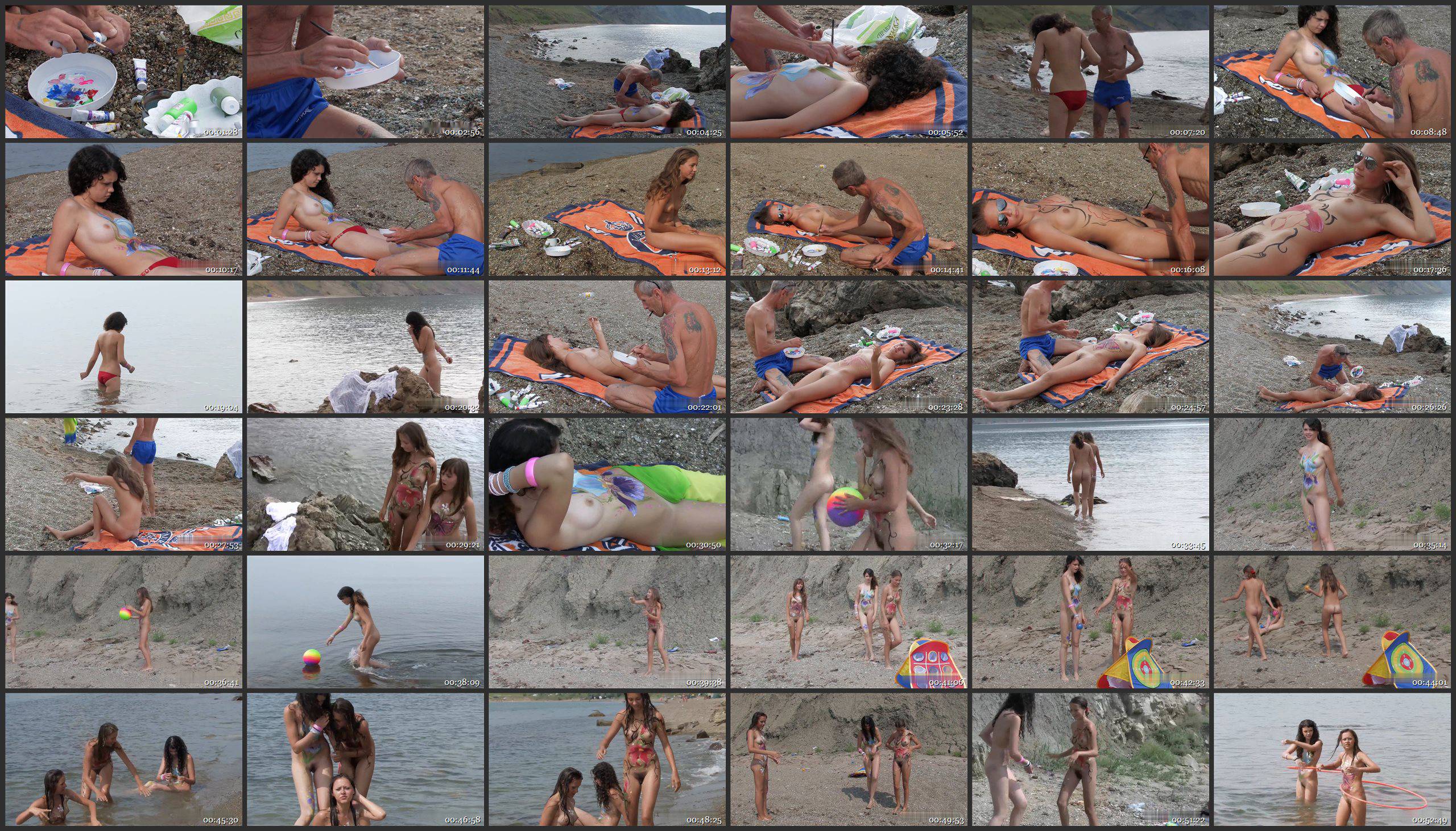 Candid-HD Videos Body Art Nudist Beach. Part 1 - Thumbnails
