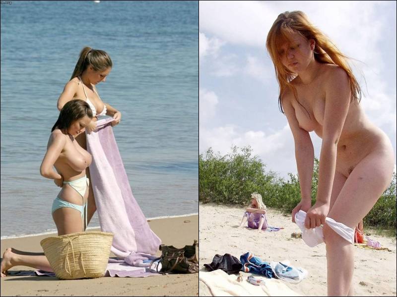 Other Nudist Pics Changing on the beach - Poster