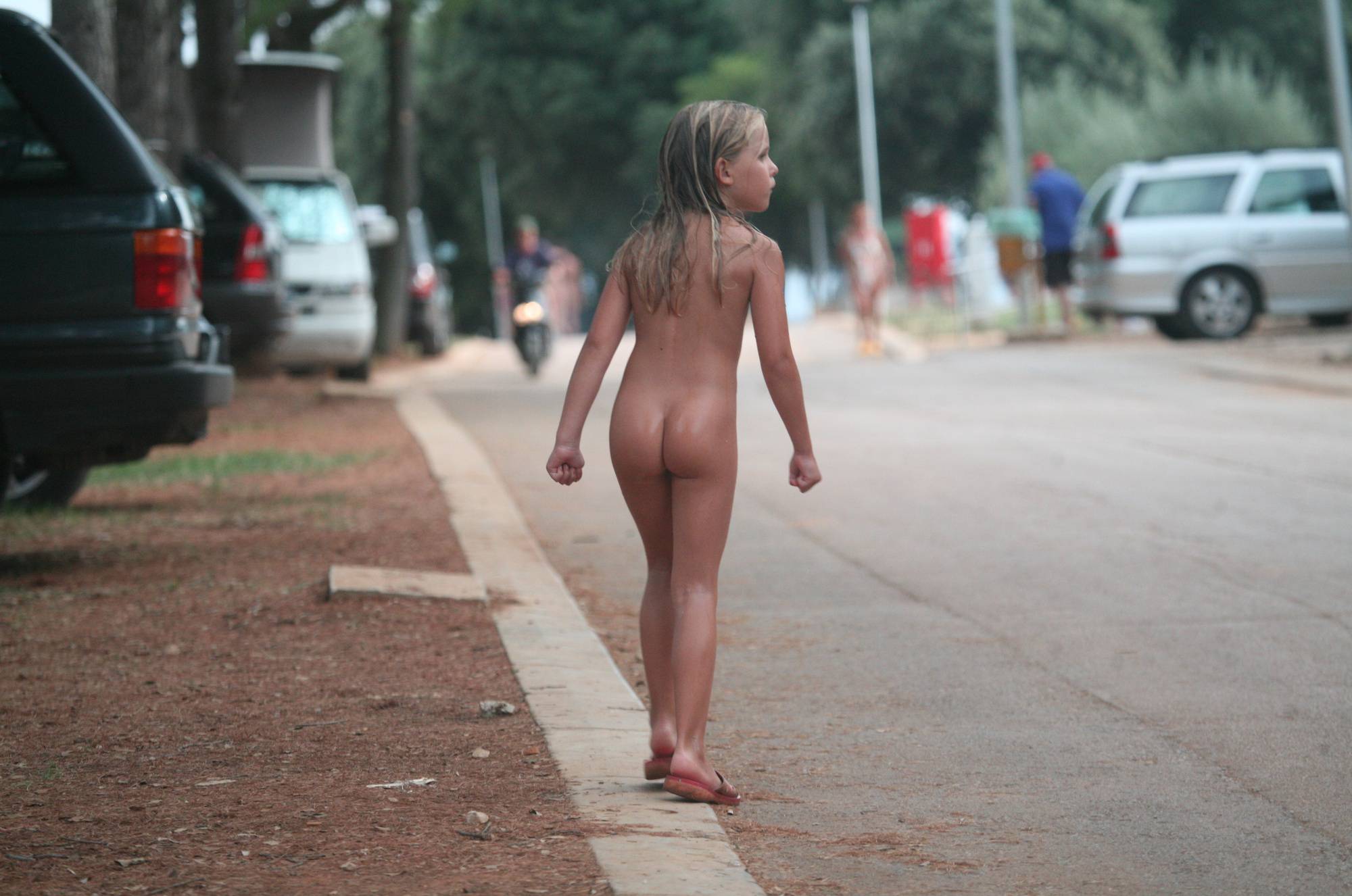 Purenudism Pics Naturist Child on Sidewalk - 1