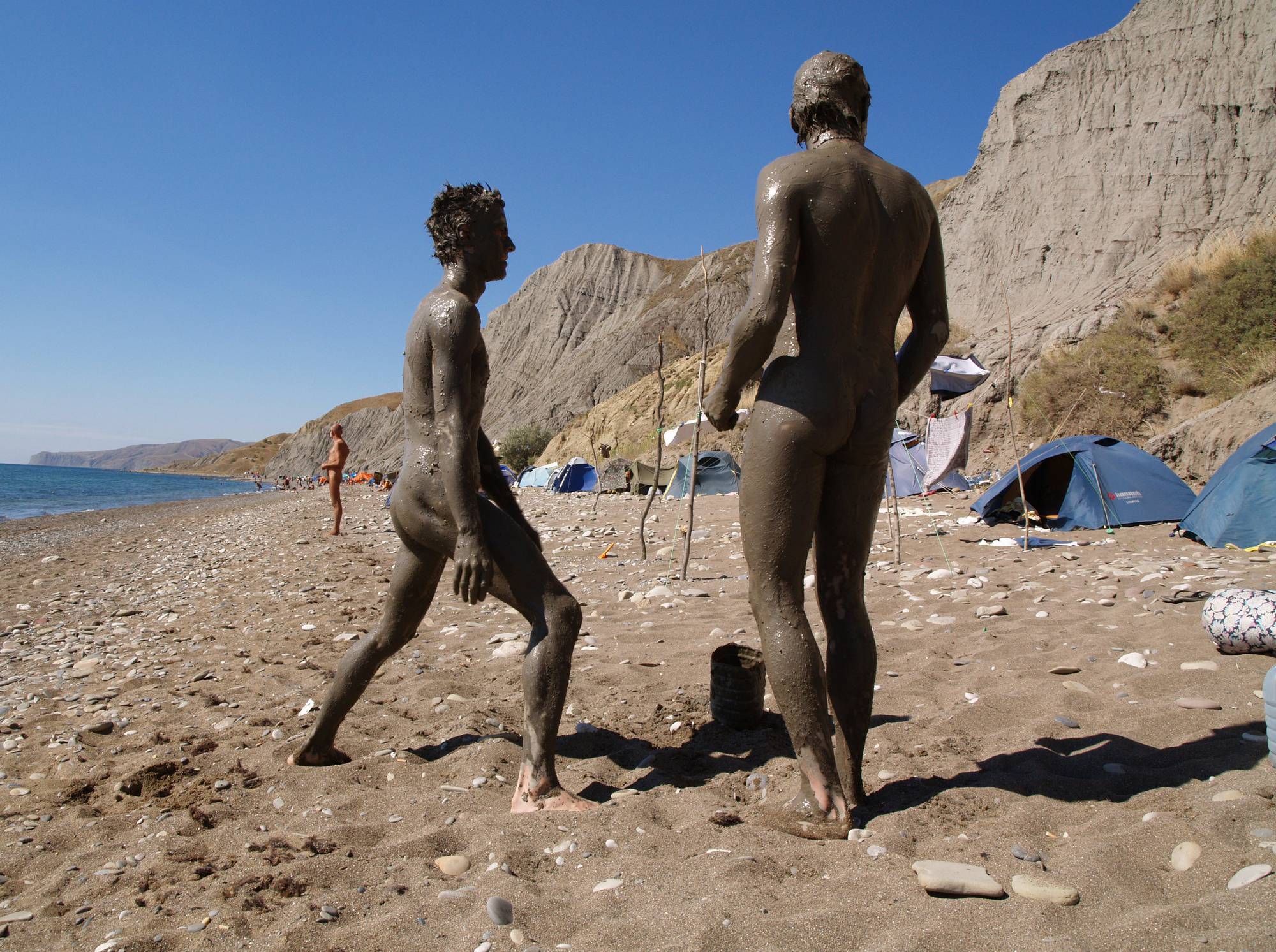 Nude Beach Mud Soldiers - 1
